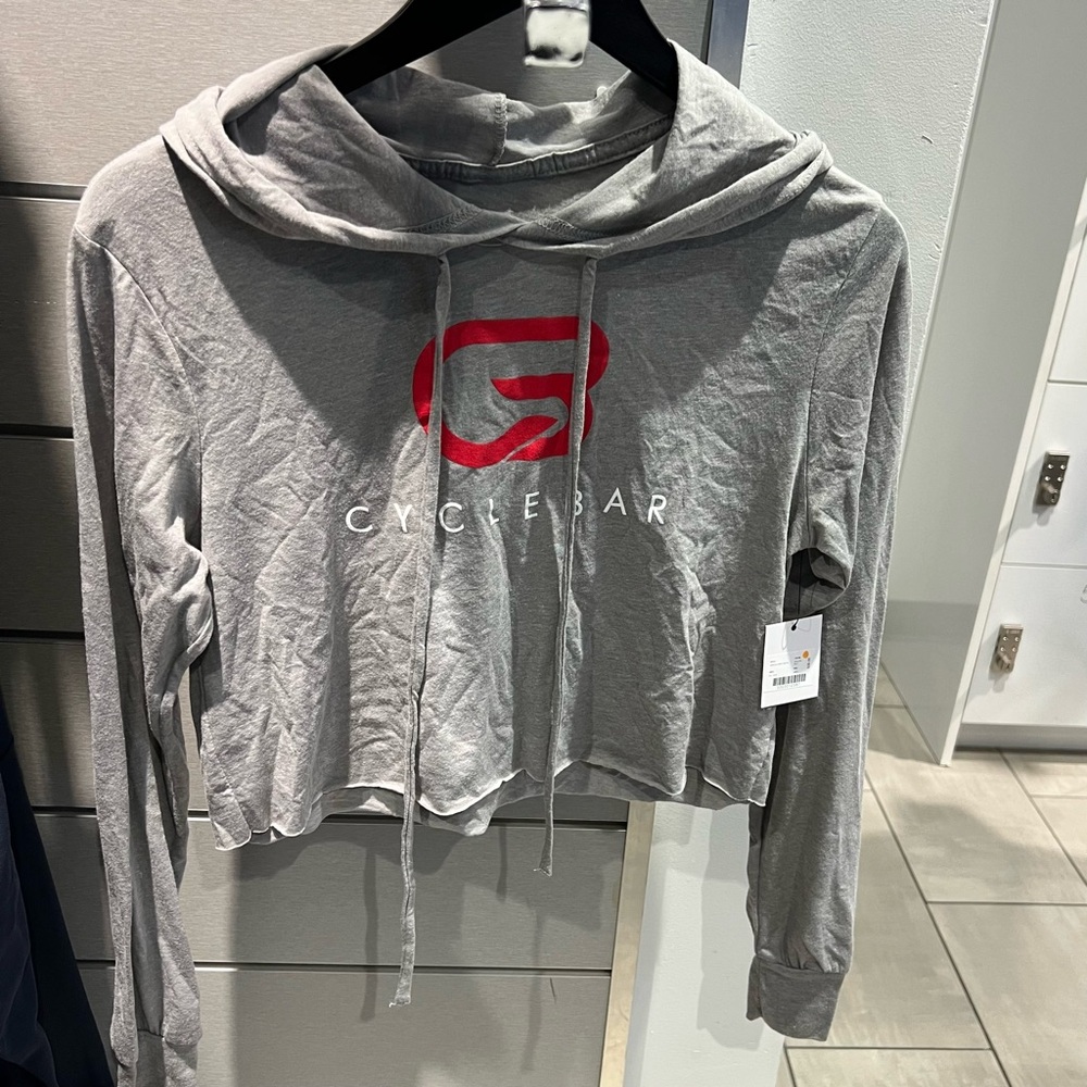 CycleBar Cropped Hoodie Grey
